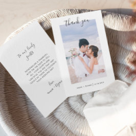 De Agradecimento Sr. e Sra. Photo Wedding Obrigado Cartão Foil