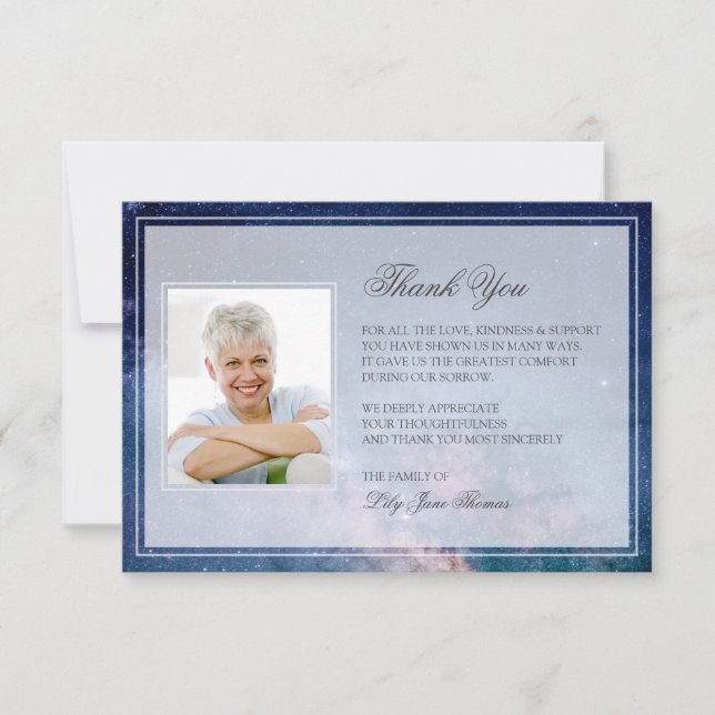 De Agradecimento Starry Night Funeral Obrigado | Cartão Memorial (Frente)