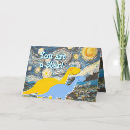 De Agradecimento Starry Night Você é um Cartão dos Dinossauros Estr