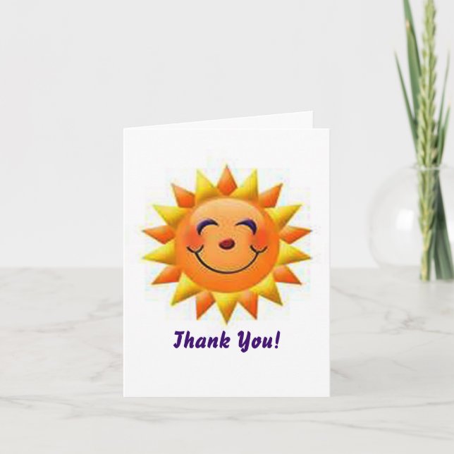 De Agradecimento Sunshine Obrigado Cartão Nota (Frente)
