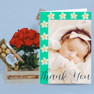 De Agradecimento Teal Floral Cartão com fotos   Parteira Nova Ofert