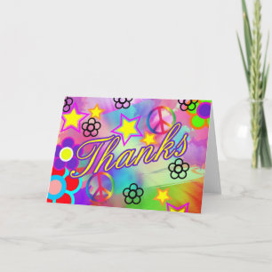 De Agradecimento Tie dye arco-íris graças cartão