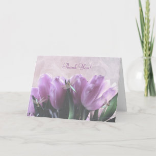 De Agradecimento Tulipas Roxas Dragonflies Obrigado! Cartão