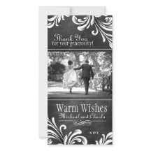 Vintage Chalkboard Obrigado Cartão com fotos (4x8)