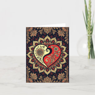 De Agradecimento Yin-yang Heart Mandala Ama Cartão Romântico