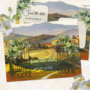 De Anúncio Arte Italiano Romântico Salvar Data Cartão Postal