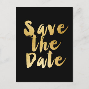 De Anúncio Black Gold SAVE THE DATE Cartão Postal Moderno Tip