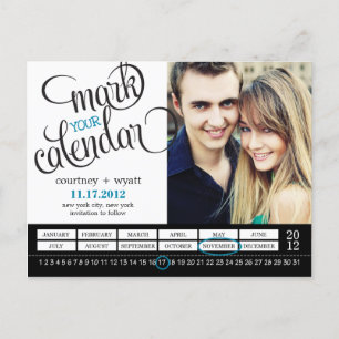 De Anúncio Calendário Chic Foto Salvar Data Cartão Postal