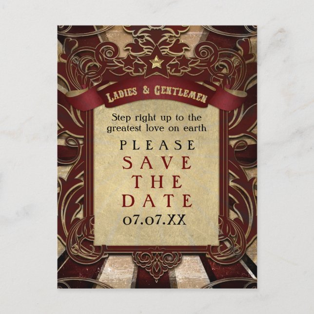 De Anúncio Carnaval Antigo Elegante Cartão Postal Salve a Dat (Frente)