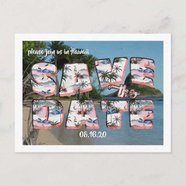 De Anúncio Cartão Postal Antigo | Salve a Data (Frente)