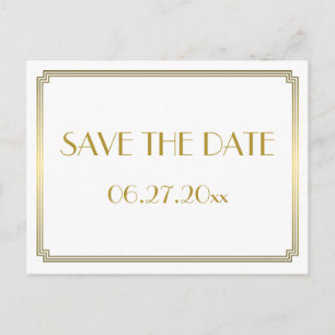 De Anúncio Cartão postal Art Deco Great Gatsby Branco Save Th