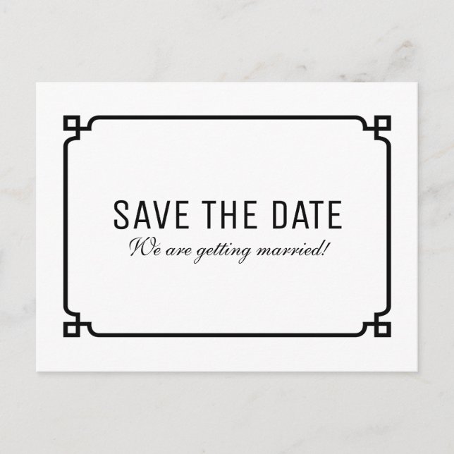 De Anúncio Cartão postal Black Deco Save the Date (Frente)