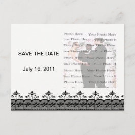 De Anúncio Cartão Postal Black Lace Save The Date