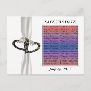 De Anúncio Cartão postal Black & White Diamond Heart Save The