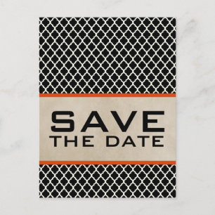 De Anúncio Cartão Postal Chic Quatrefoil Laranja para Salvar