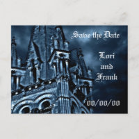 Cartão postal do castelo azul fantasia Salve a Dat
