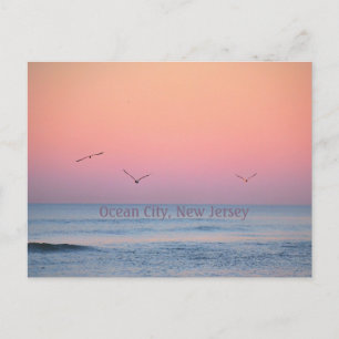 De Anúncio Cartão Postal do Nascer do Sol Pastel em Ocean Cit