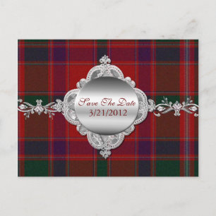 De Anúncio Cartão Postal Elegante Xadrez Vermelho para Salvar