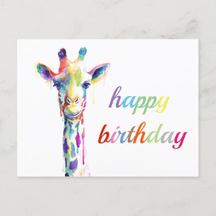 De Anúncio Cartão postal - Feliz Aniversário - Girafa