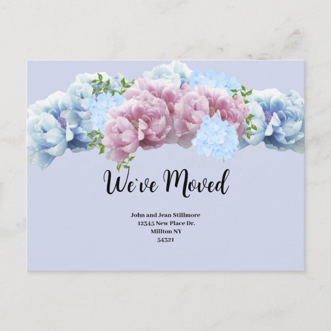 De Anúncio Cartão Postal Floral Mudamos (Frente)