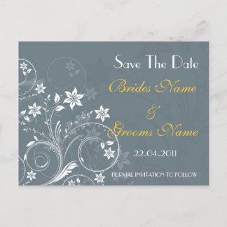 De Anúncio Cartão postal Floral Save the Date