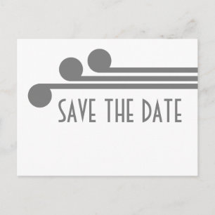 De Anúncio Cartão postal Gray Simple Deco Chic Save the Date