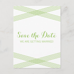 De Anúncio Cartão postal Green Modern Deco Save the Date