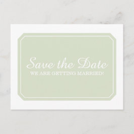 De Anúncio Cartão postal Green Simply Elegant Save the Date