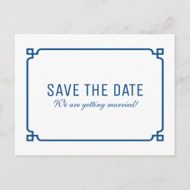 De Anúncio Cartão postal Lapis Blue Deco Chic Save the Date