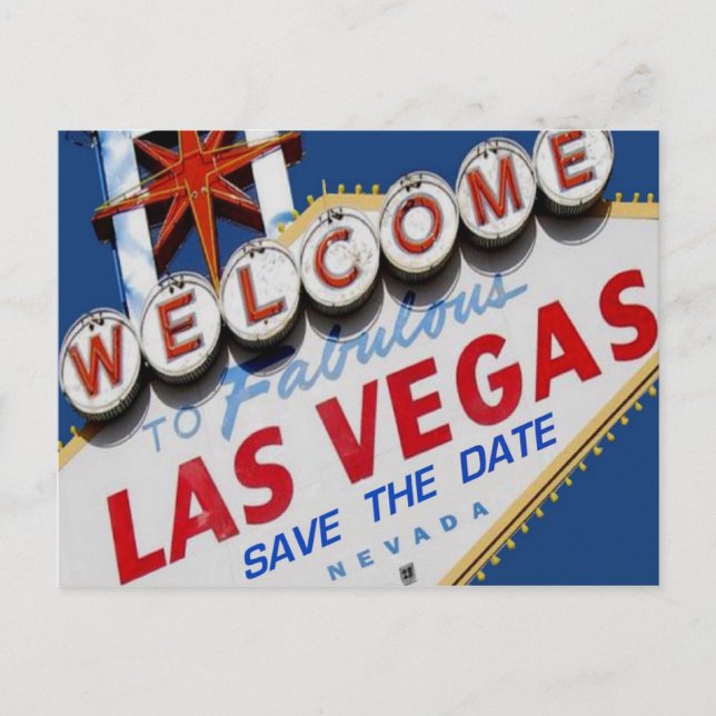 De Anúncio Cartão postal Las Vegas SALVE A DATA (Frente)