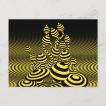 Cartão postal Magic Mushroom design óptico geométr