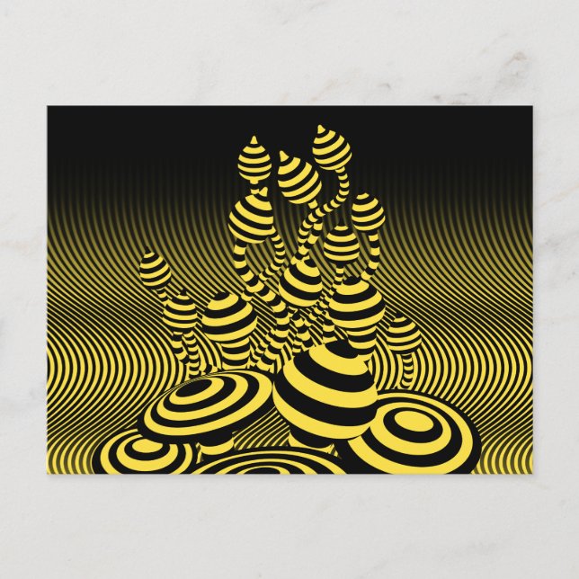 De Anúncio Cartão postal Magic Mushroom design óptico geométr (Frente)