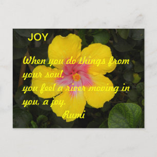 De Anúncio Cartão Postal Motivacional JOY Flor Tropical Amare