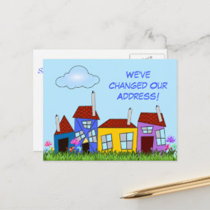 De Anúncio Cartão Postal "Mudamos" Casas Torto e Flores