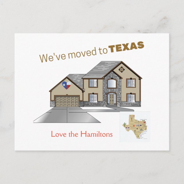 De Anúncio Cartão postal Mudamos para o Texas (Frente)