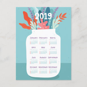 De Anúncio cartão postal personalizado do calendário do ano n