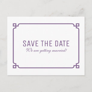 De Anúncio Cartão postal Purple Deco Chic Save the Date