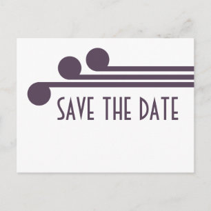 De Anúncio Cartão postal Purple Simple Deco Chic Save the Dat