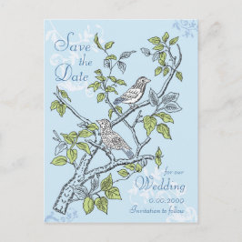 DE ANÚNCIO CARTÃO POSTAL SALVE A DATA, CASAMENTO, PÁSSAROS DO