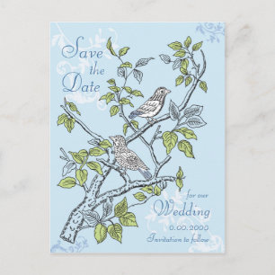 DE ANÚNCIO CARTÃO POSTAL SALVE A DATA, CASAMENTO, PÁSSAROS DO