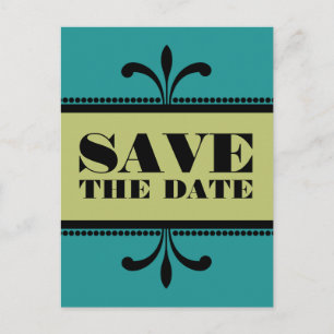 De Anúncio Cartão postal Save the Date Art Déco chique em ver