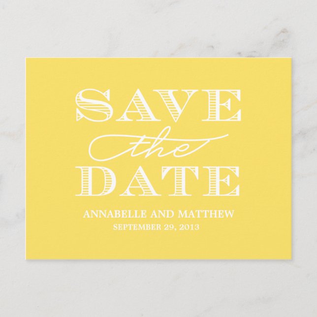 De Anúncio Cartão postal Save the Date em negrito (Frente)