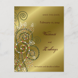De Anúncio cartão postal Save The Date fatfatin Boho Espirais