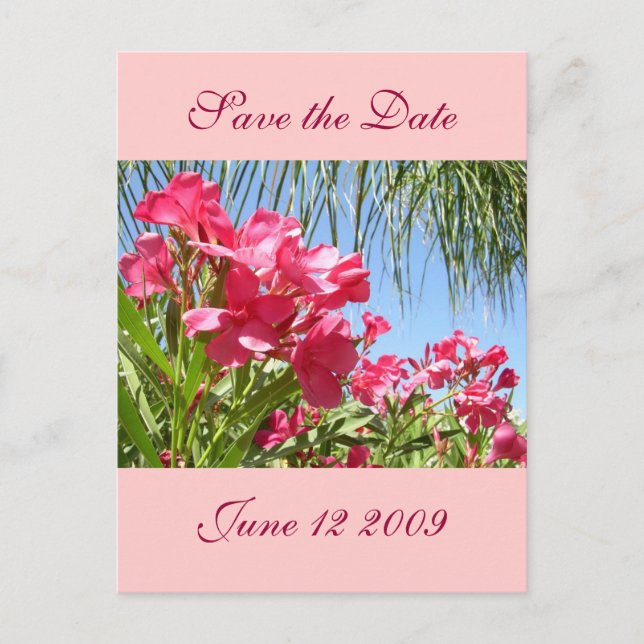 De Anúncio Cartão postal Save the Date Oleander (Frente)