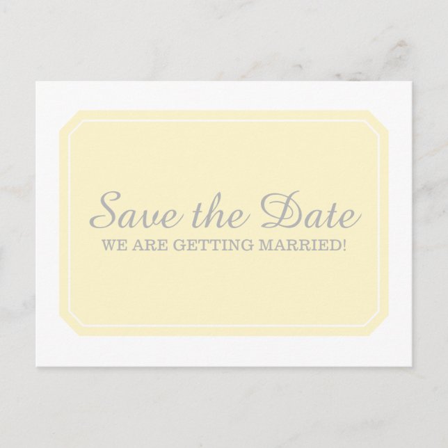 De Anúncio Cartão Postal Save the Date Simplesmente Elegante  (Frente)