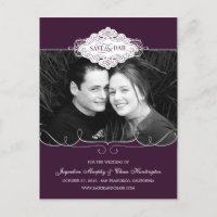 Cartão postal Simply Couture Save The Date - Roxo