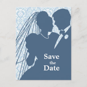 De Anúncio Cartão postal STD do Casal casamento tema damasco