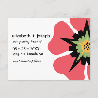 De Anúncio Cartão postal Stylized Pansy SAVE THE DATE