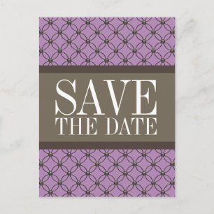 De Anúncio Cartão Postal Violet Fancy Lattice Save the Date