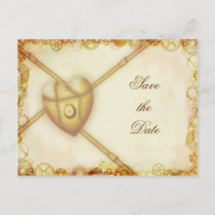 De Anúncio Casamento Steampunk, salve o cartão postal da data